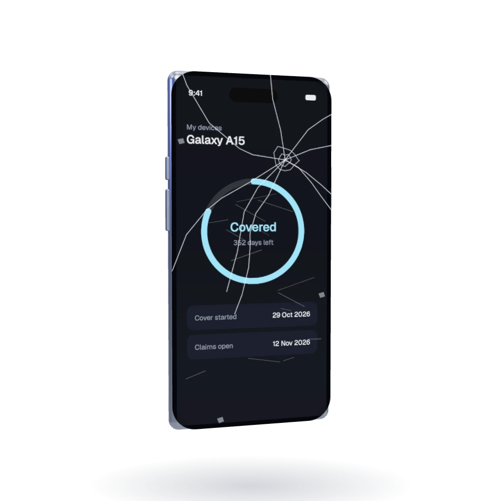 A phone in damaged condition
